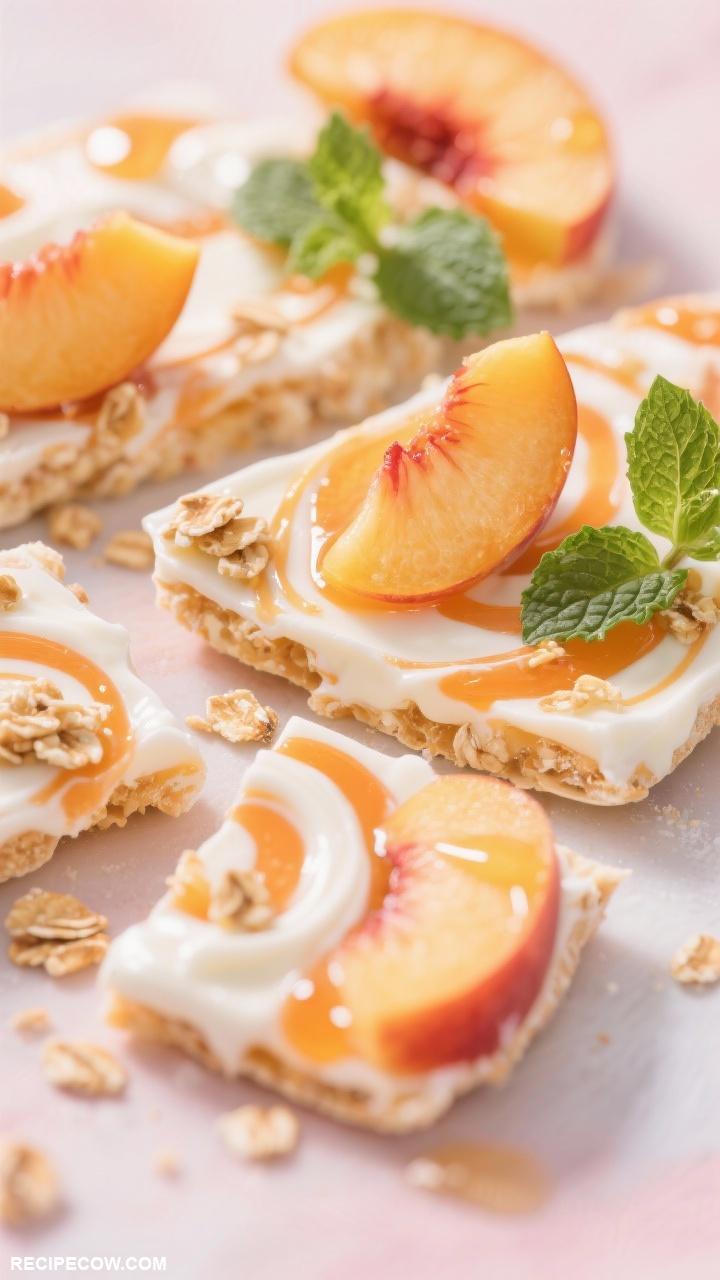 peach recipes Frozen Peach Yogurt Bark
