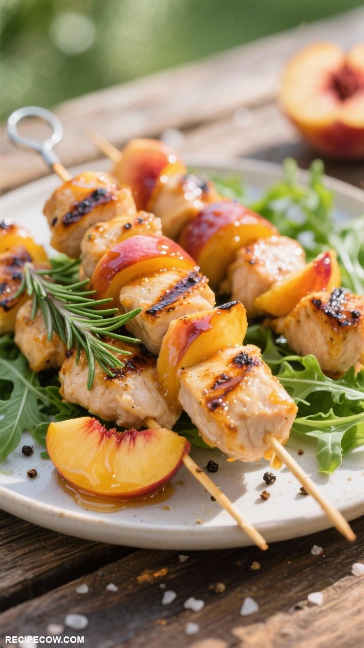 peach recipes Grilled Peach and Chicken Skewers