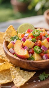 peach recipes Peach Salsa with Tortilla Chips