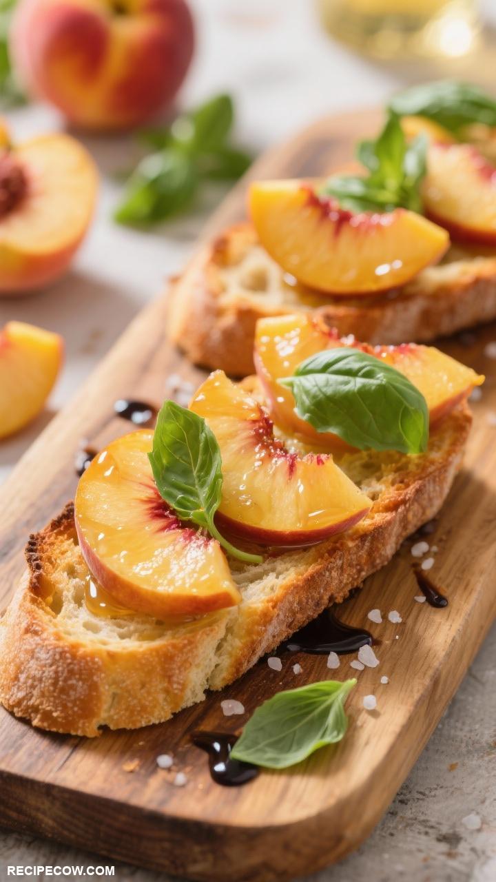 peach recipes Peach and Basil Bruschetta