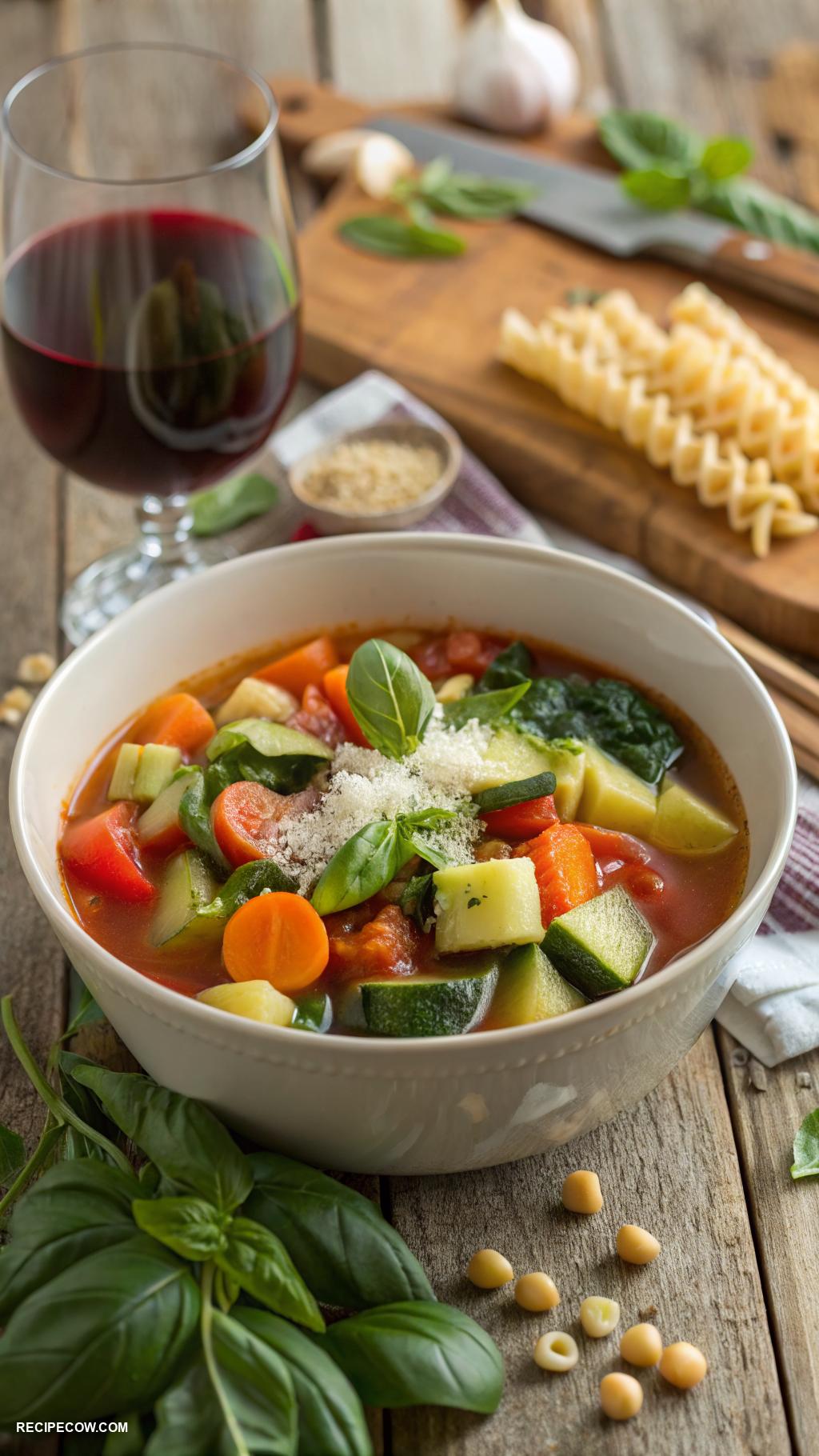 one pot meals Minestrone soup with seasonal vegetables