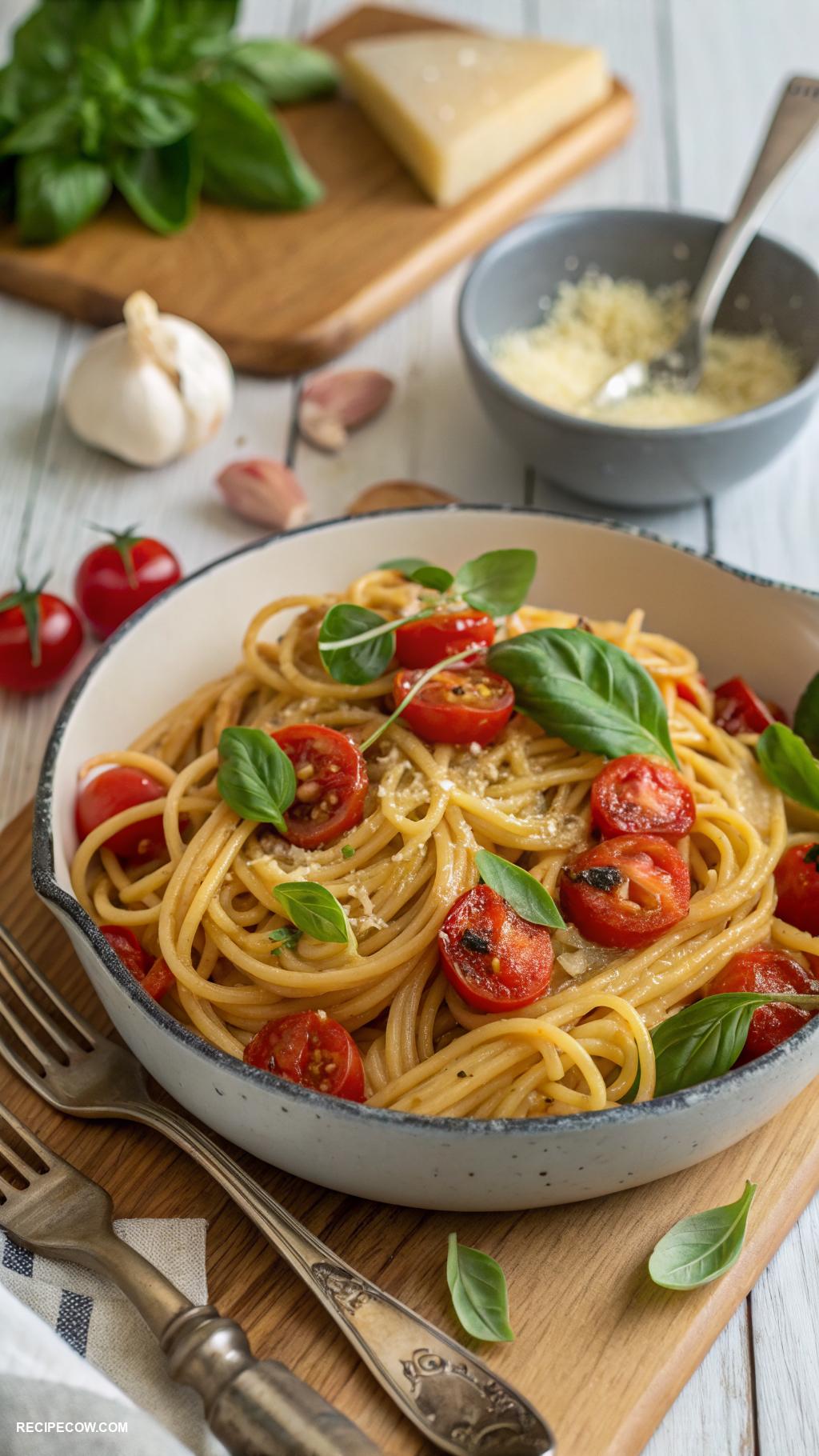 one pot meals One pot pasta with tomatoes and basil