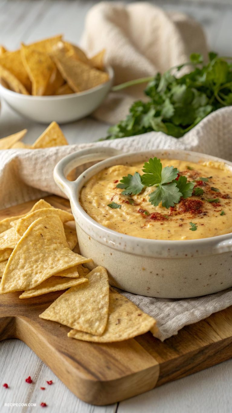 Appetizer dips Cheesy bean dip with tortilla chips