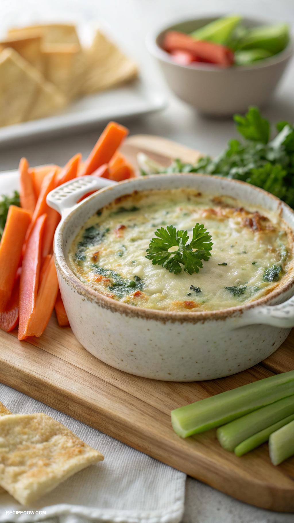 Appetizer dips Creamy spinach and artichoke dip