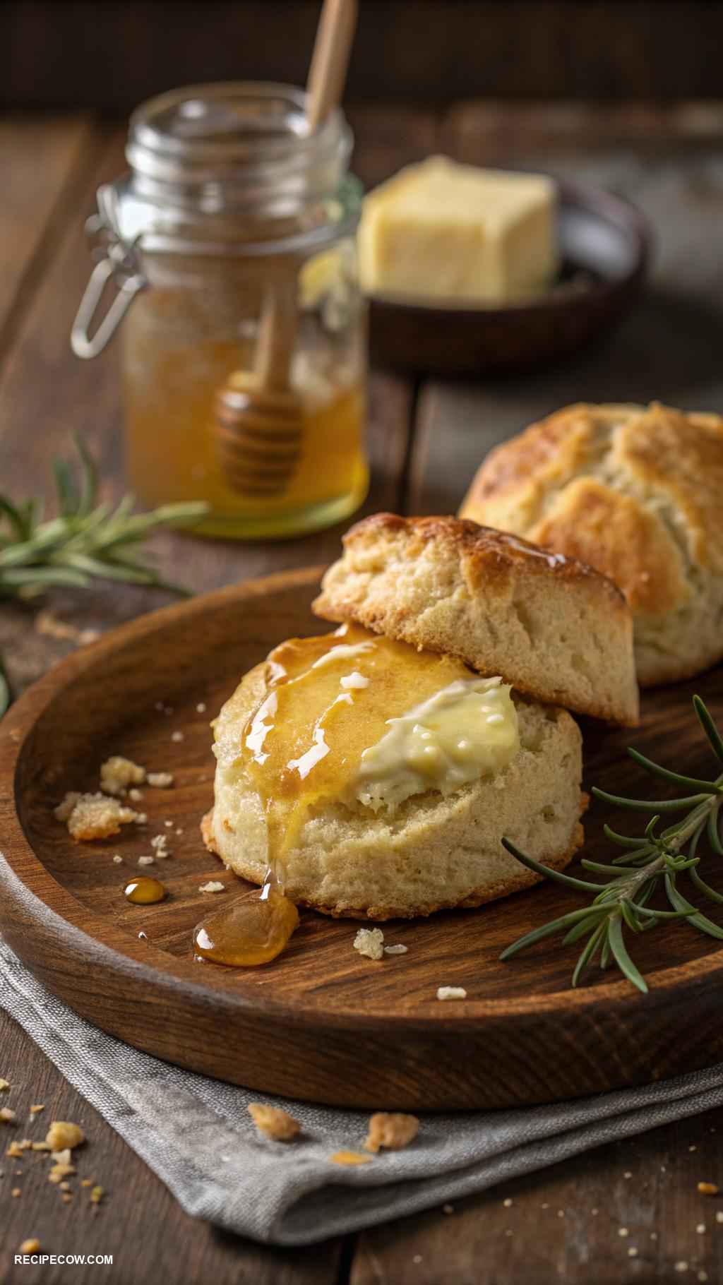 Comfort food side dishes Fluffy biscuits with honey butter glaze