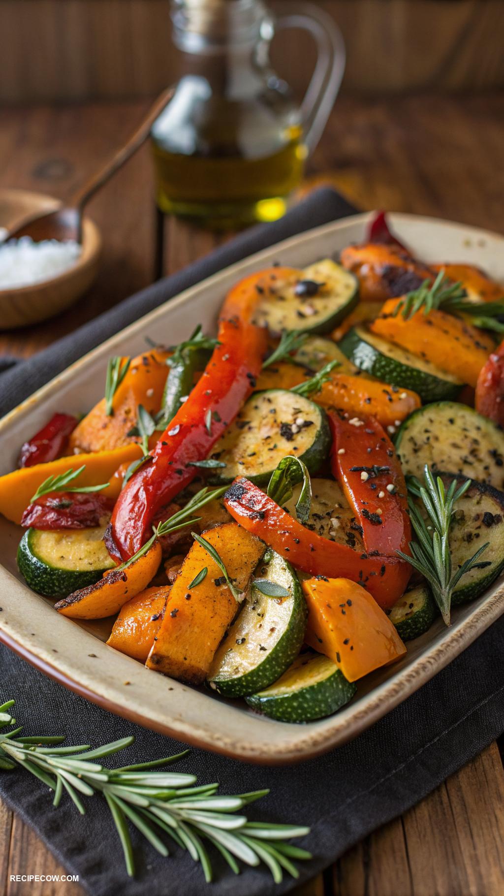 Comfort food side dishes Savory roasted vegetables with olive oil