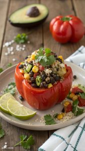 Healthy side dishes Stuffed bell peppers with quinoa and black beans