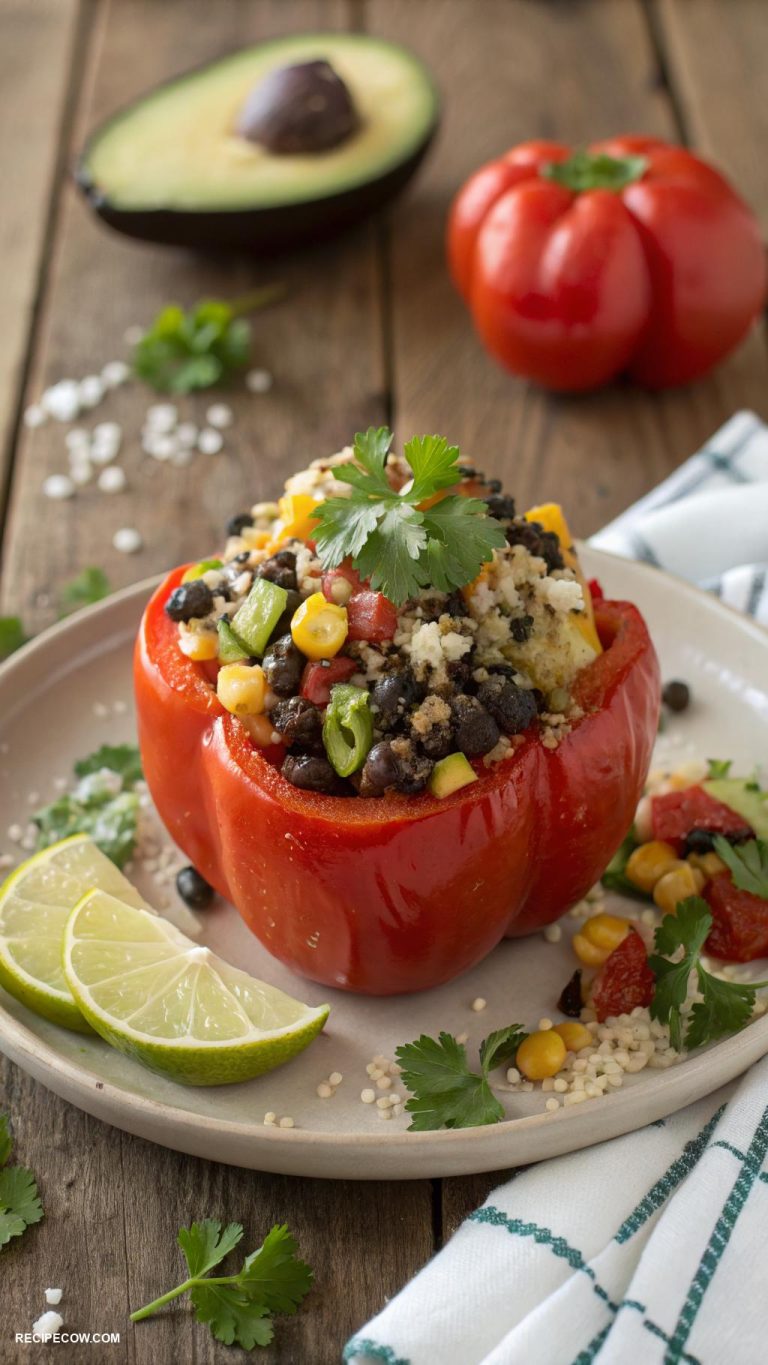 Healthy side dishes Stuffed bell peppers with quinoa and black beans