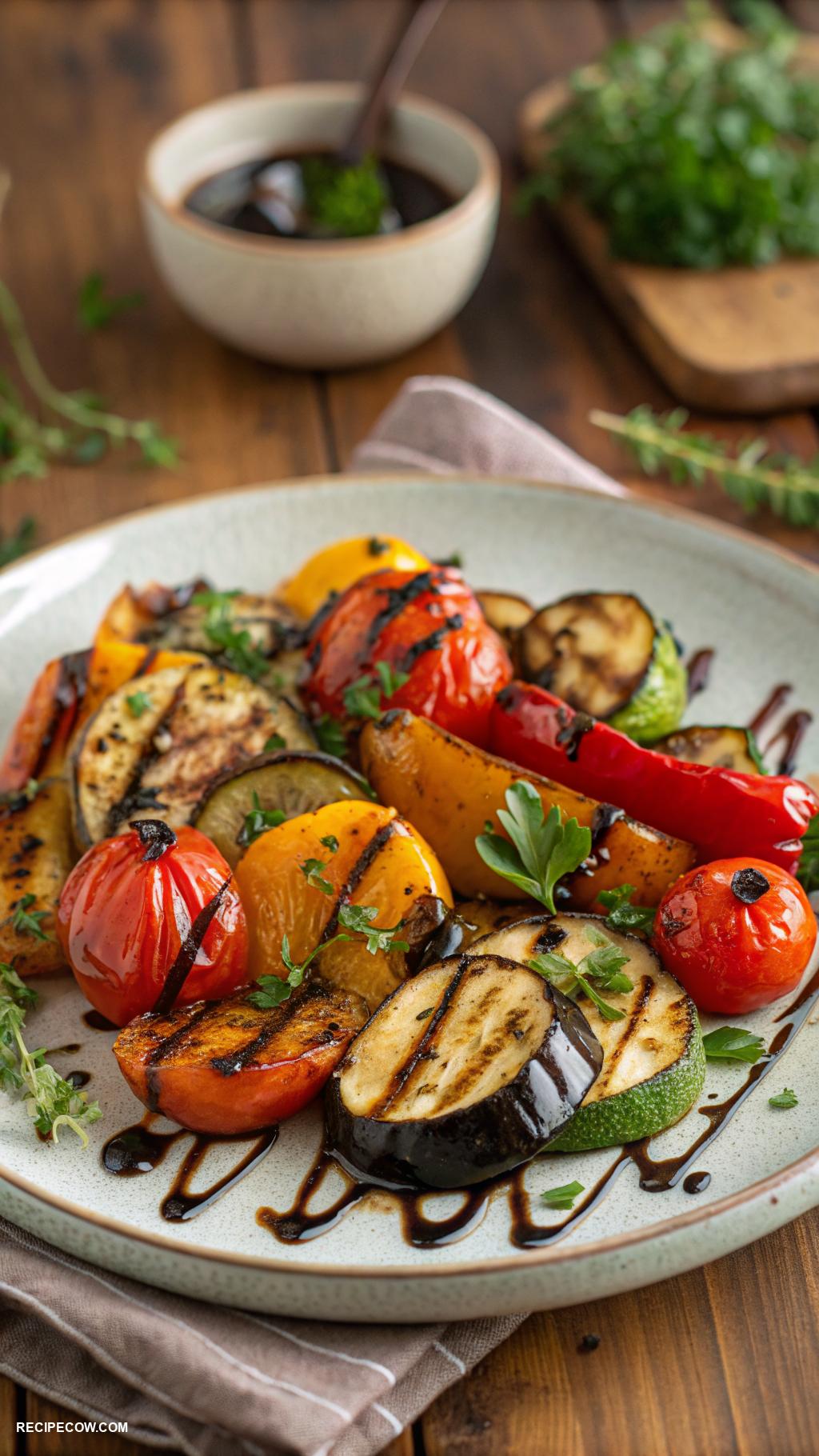 Make ahead side dishes Garlic roasted vegetables with balsamic glaze