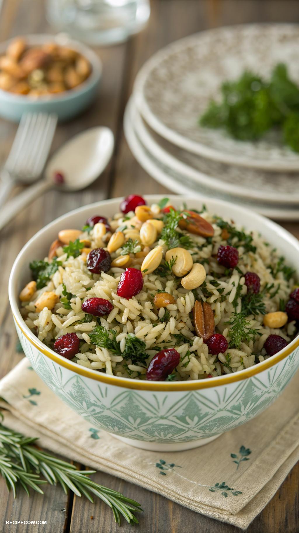 Make ahead side dishes Herbed wild rice with nuts and cranberries