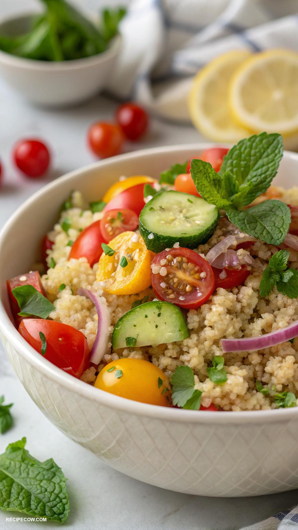 Make ahead side dishes Quinoa salad with herbs and lemon dressing
