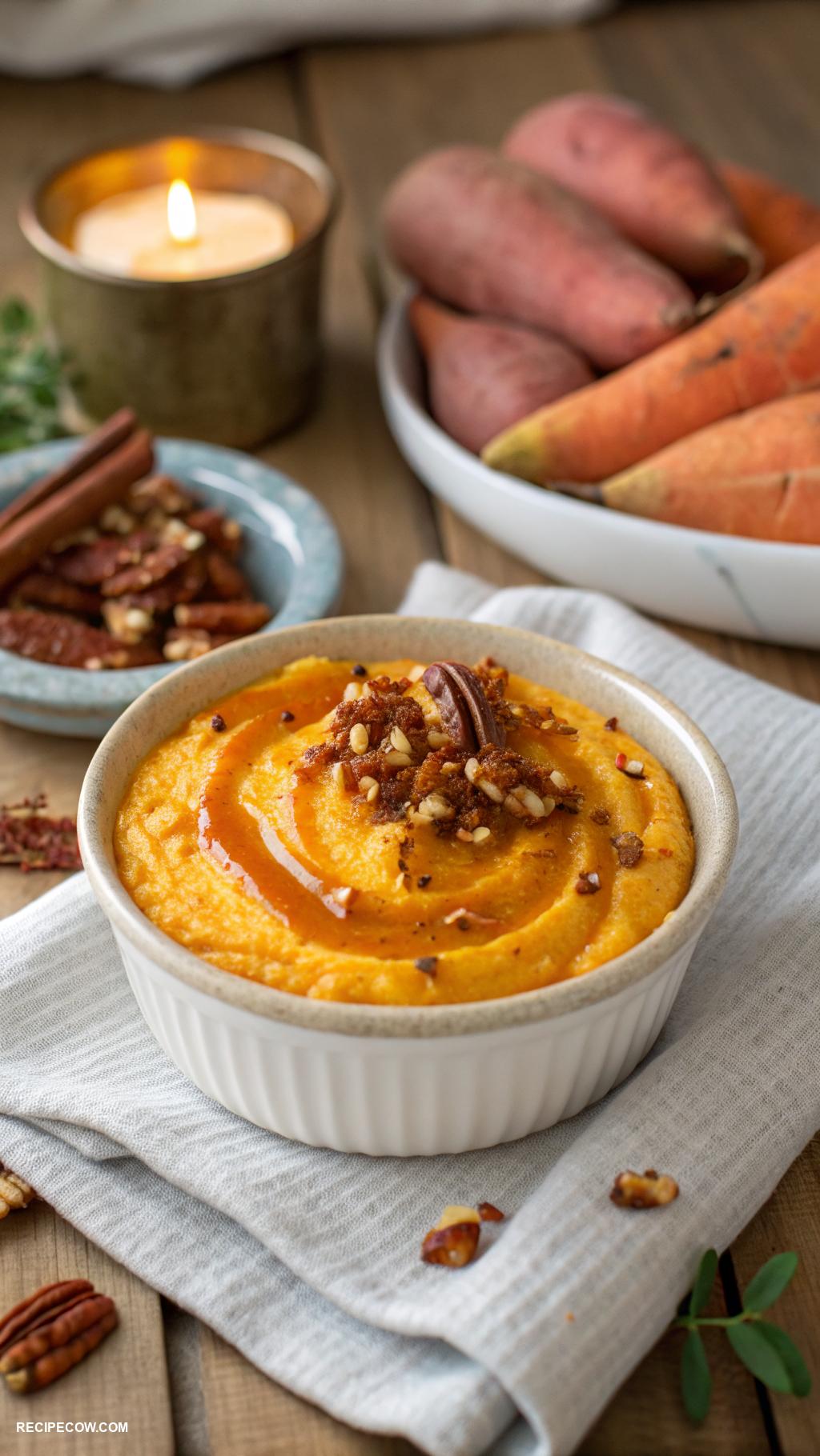 Make ahead side dishes Sweet potato mash with maple syrup