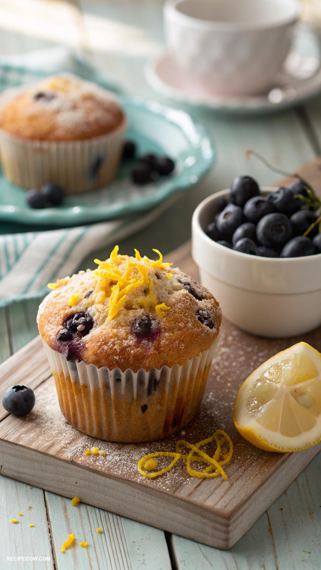 blueberry recipes Blueberry muffins with lemon zest