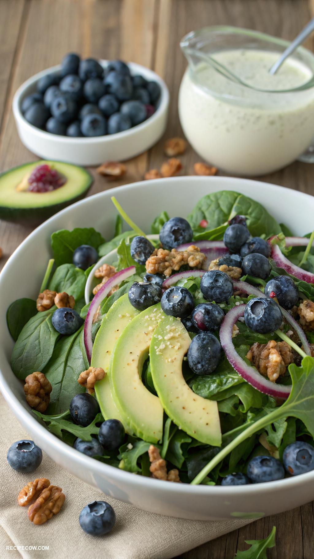 blueberry recipes Blueberry salad with mixed greens