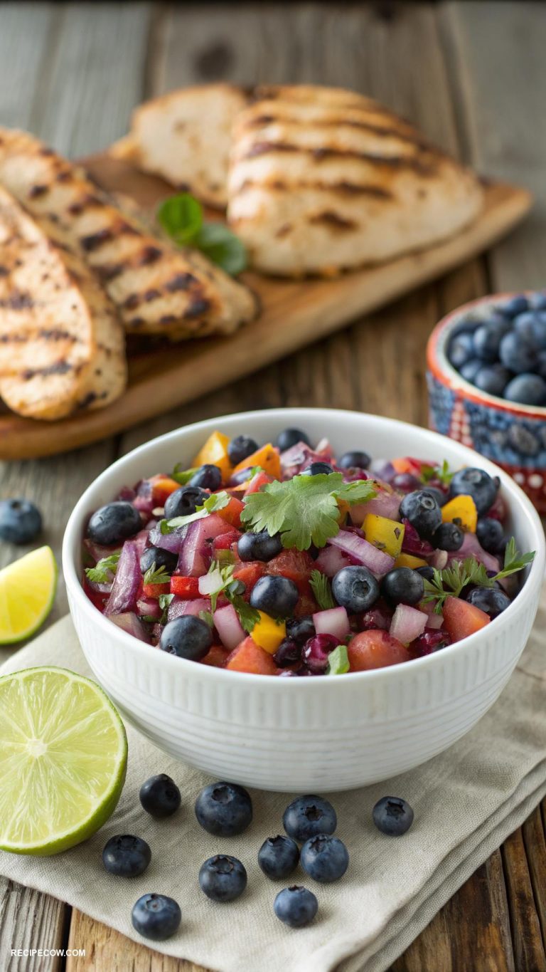 blueberry recipes Blueberry salsa for grilled chicken topping