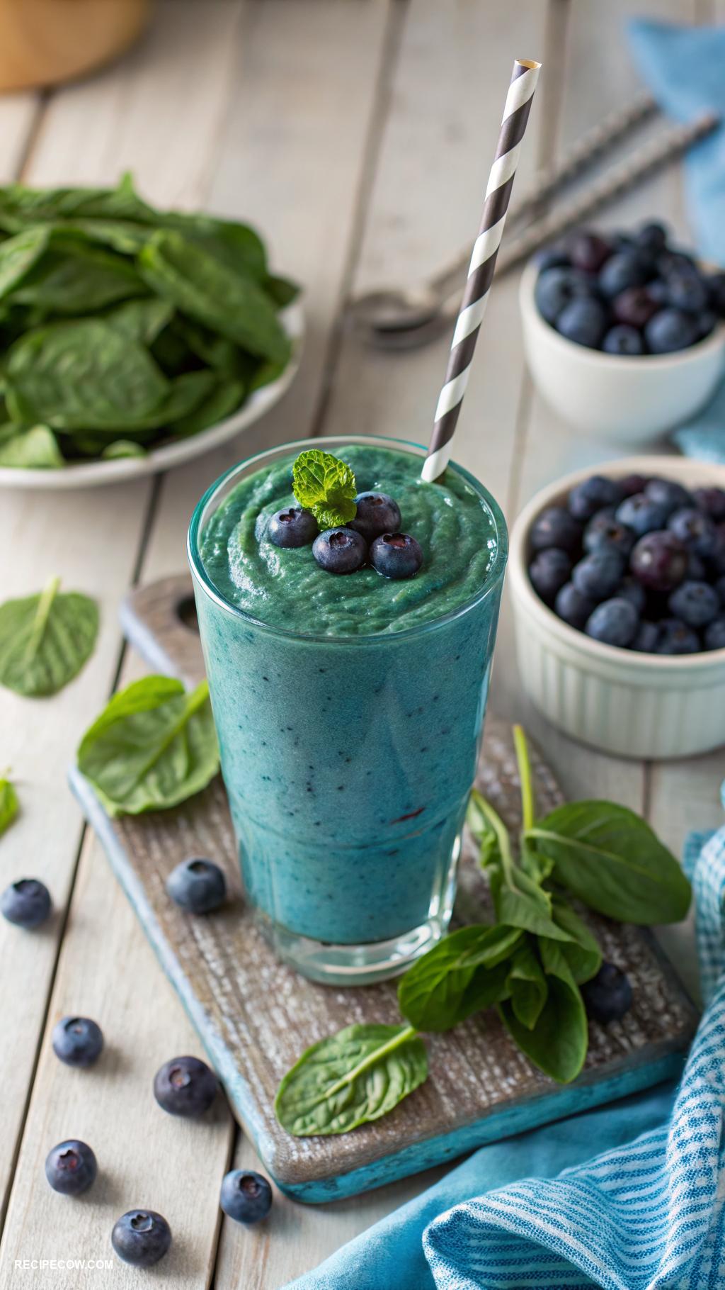blueberry recipes Blueberry smoothie with spinach