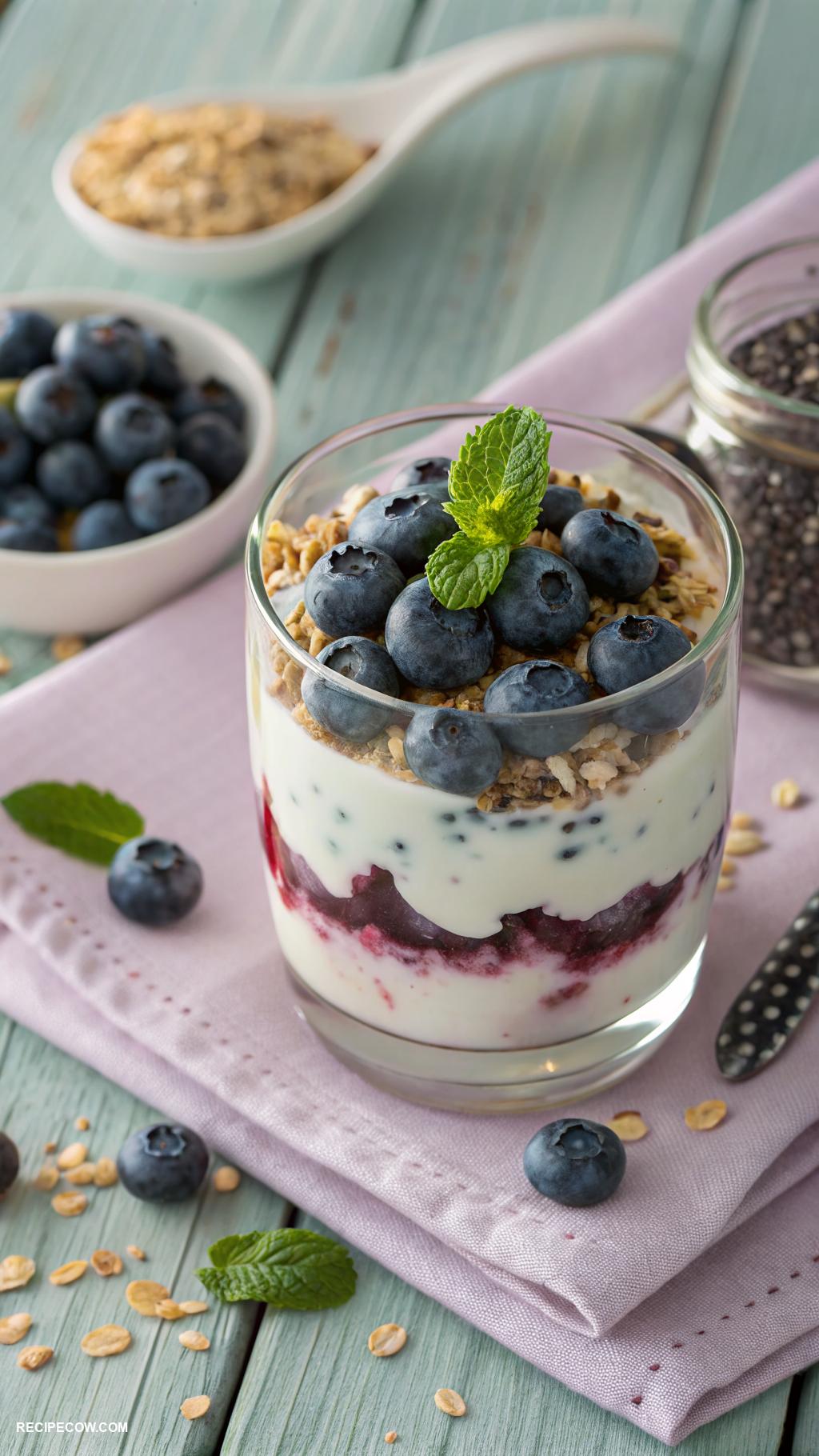 blueberry recipes Creamy blueberry yogurt parfait