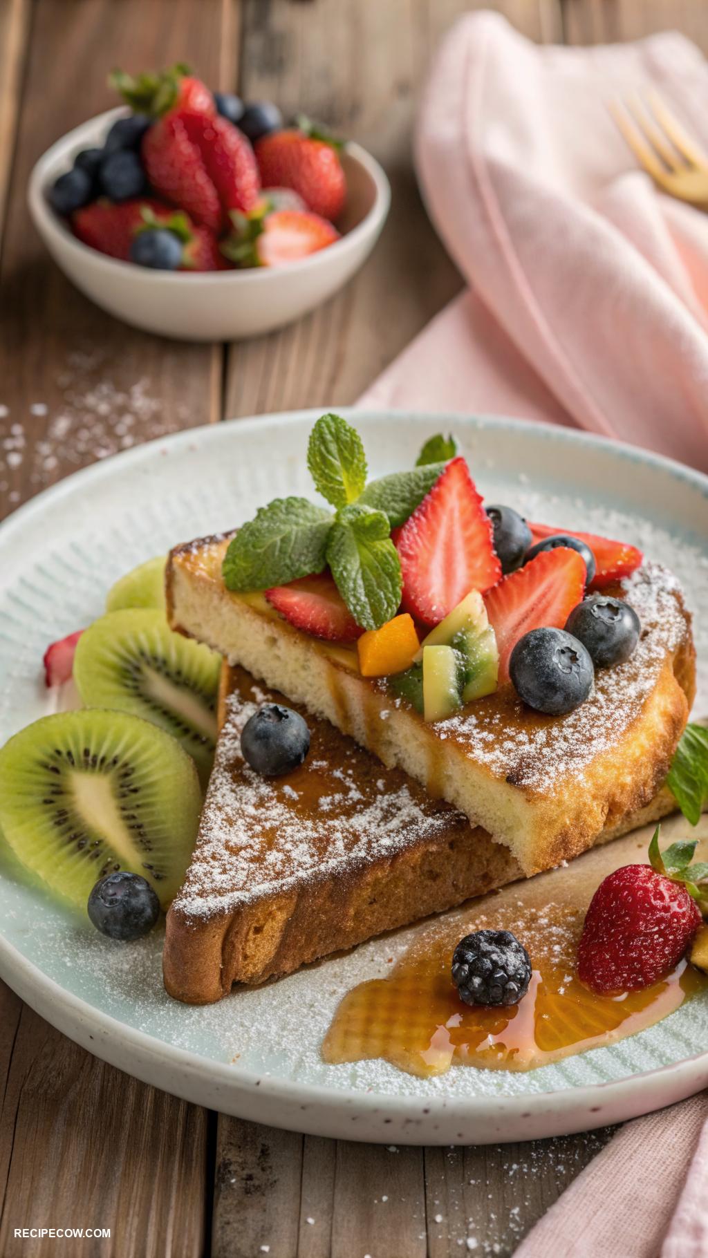 brunch inspiration French toast topped with fresh fruit
