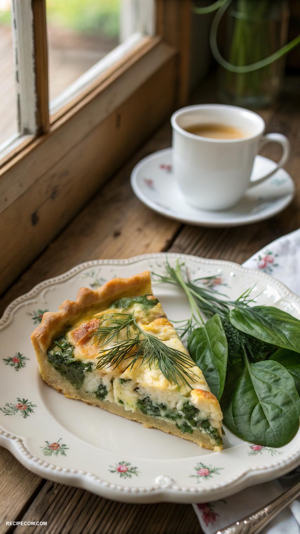 brunch inspiration Spinach and feta quiche slices