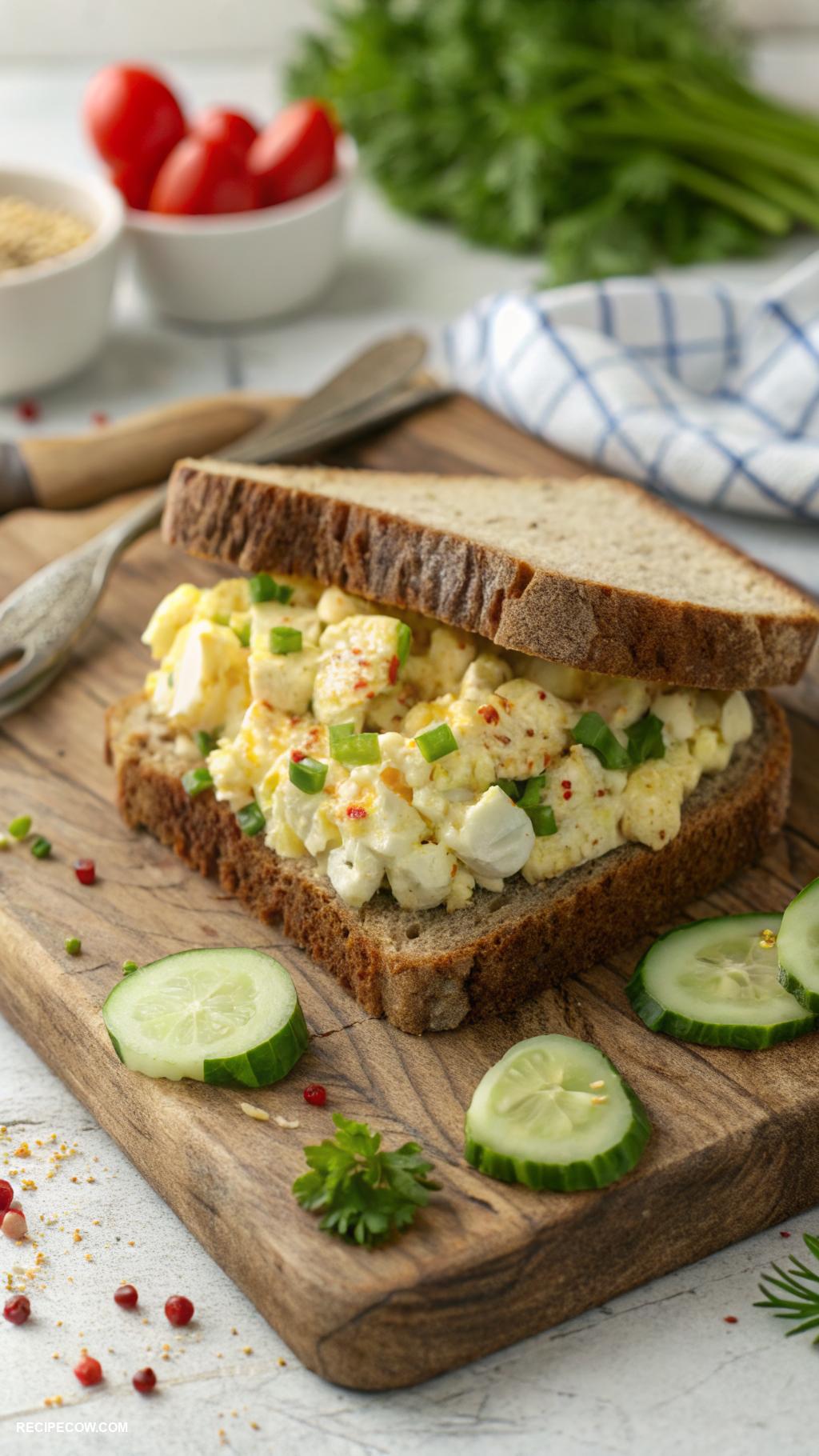 budget friendly lunch ideas Egg salad on whole grain bread