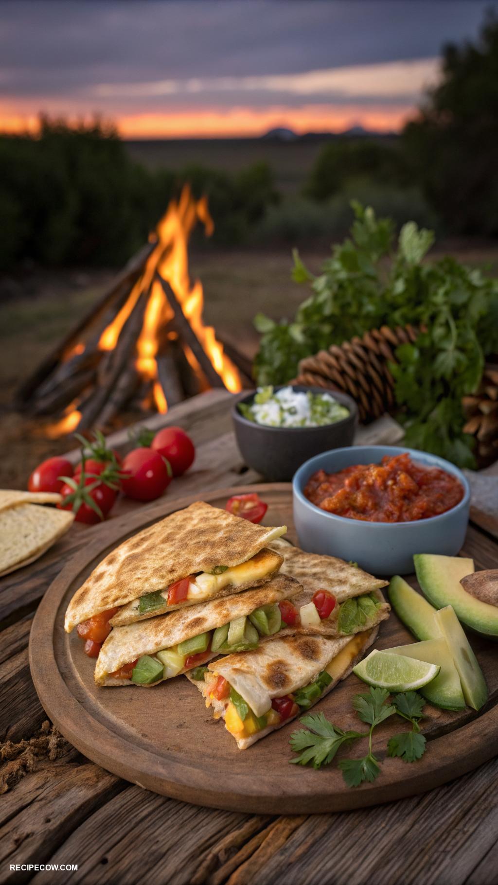 campfire cooking recipes Campfire quesadillas with fresh ingredients