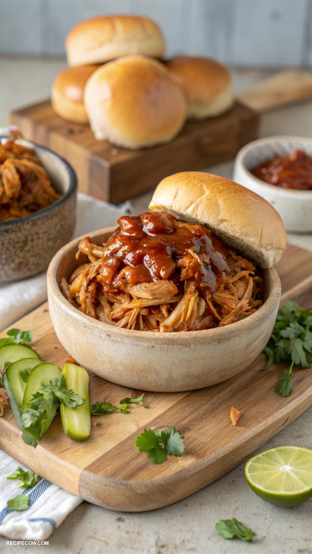crockpot chicken recipes BBQ chicken shredded for sandwiches or sliders