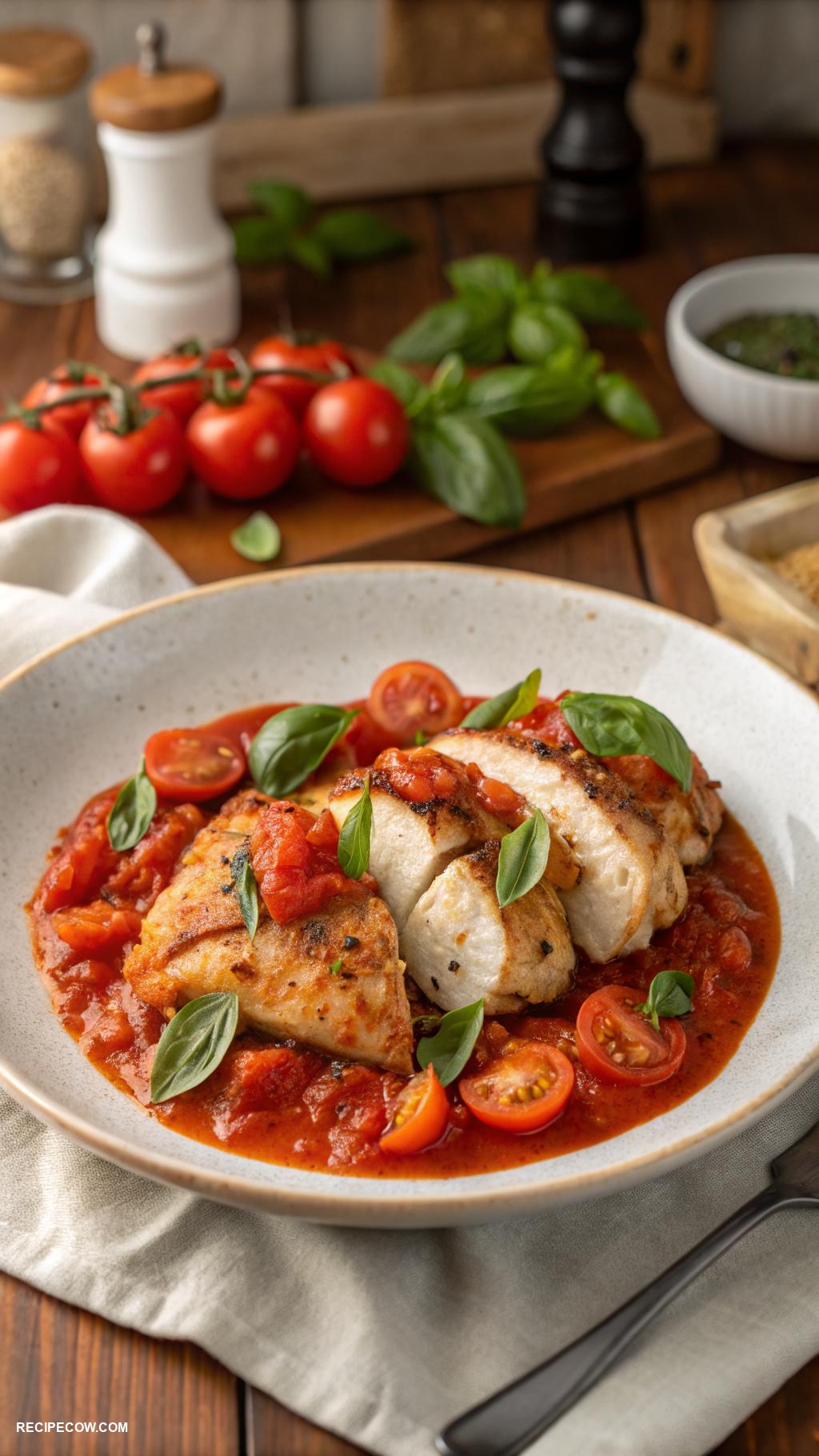 crockpot chicken recipes Italian chicken with tomatoes and fresh basil