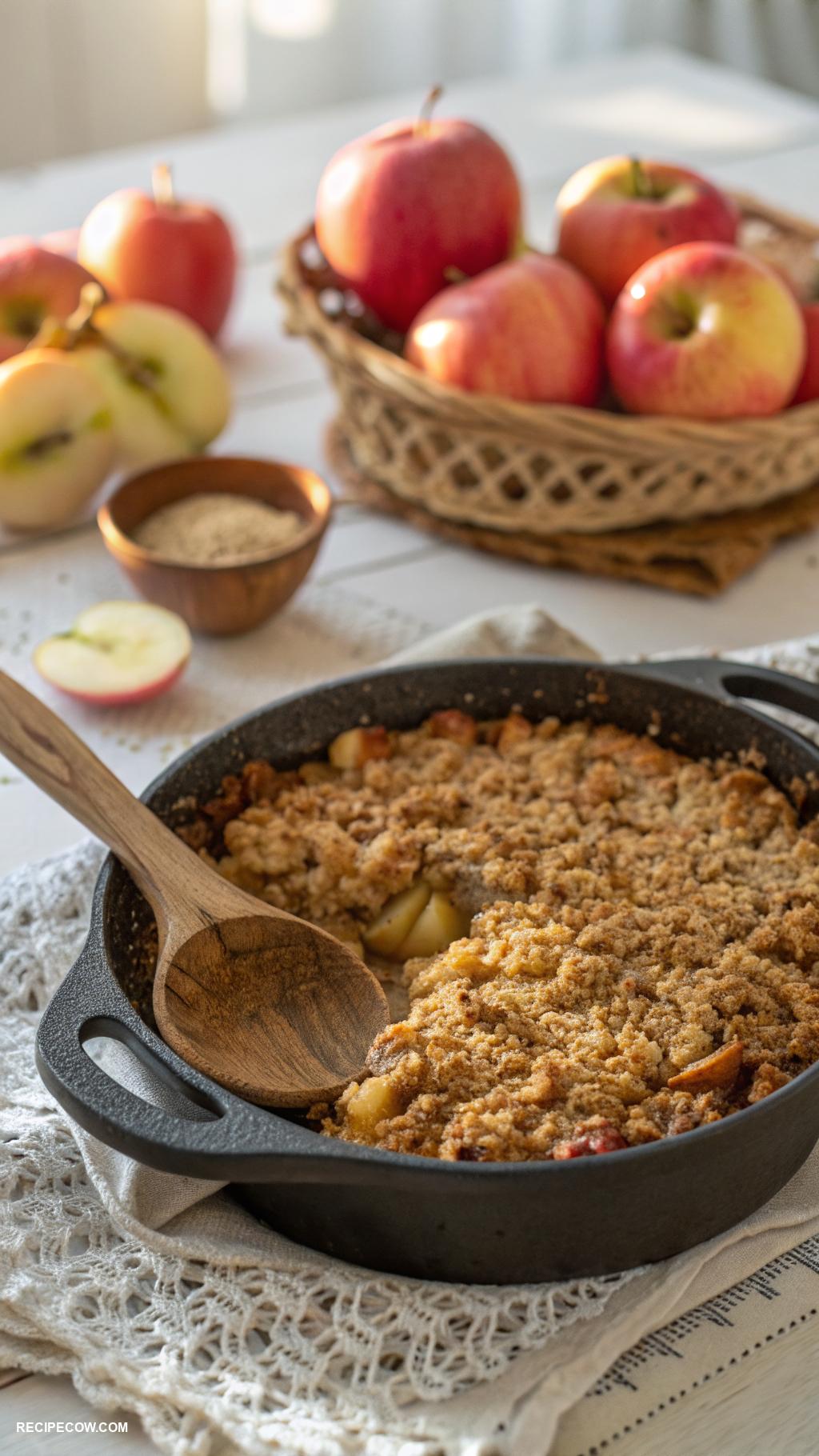 dutch oven recipes Apple crisp with oatmeal crumb topping