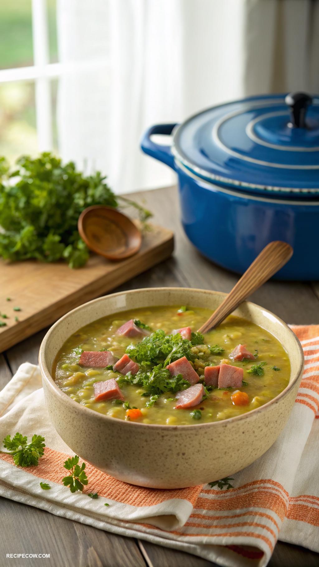 dutch oven recipes Hearty split pea soup with ham