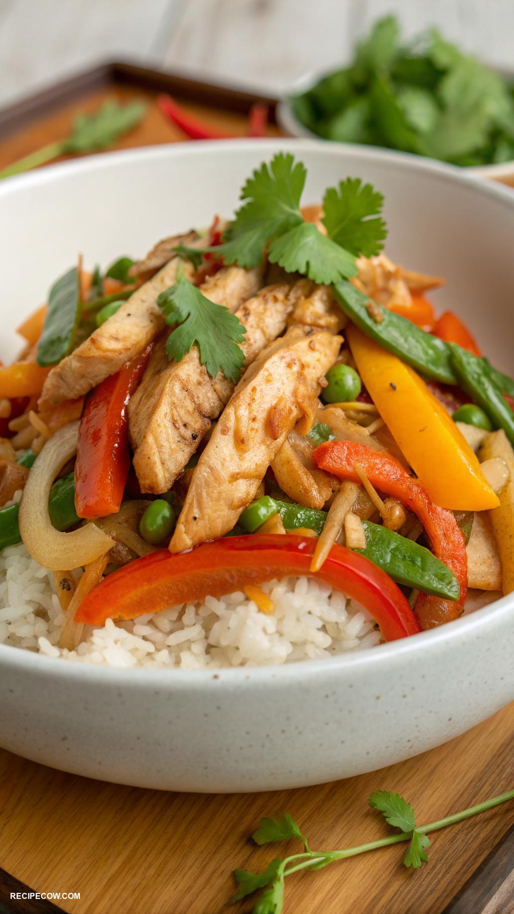 easy meal prep lunches Chicken stir fry with mixed vegetables and rice
