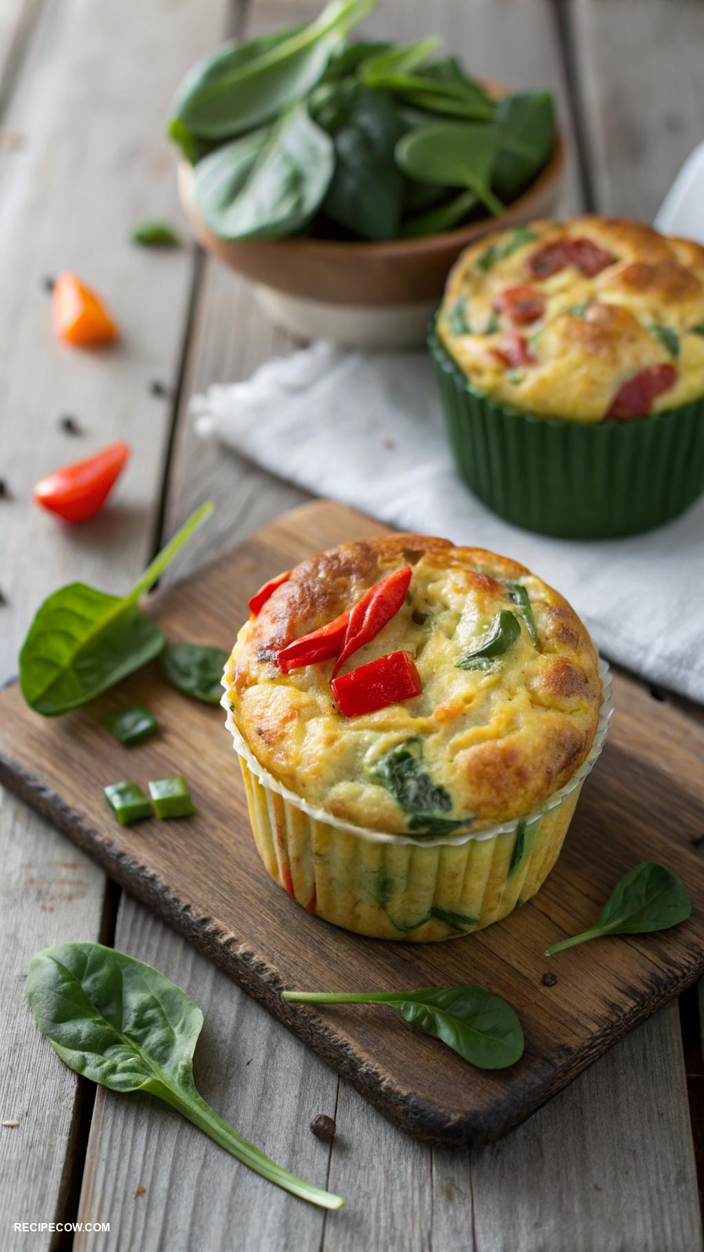 easy meal prep lunches Egg muffins with bell peppers and spinach