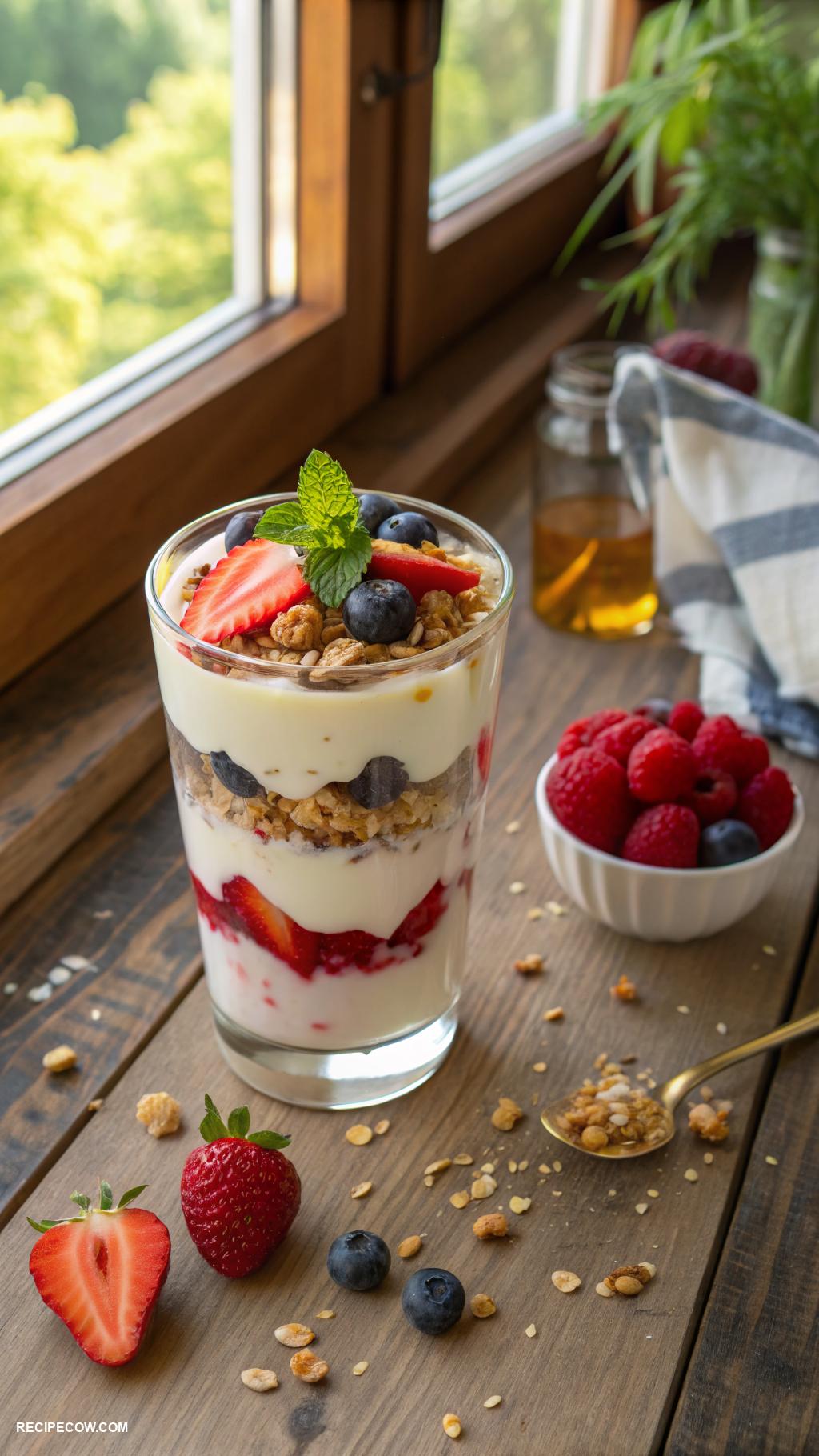 light dessert recipes No bake yogurt parfaits with granola