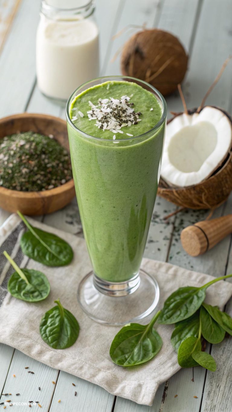 low carb breakfast Smoothie with spinach and coconut milk