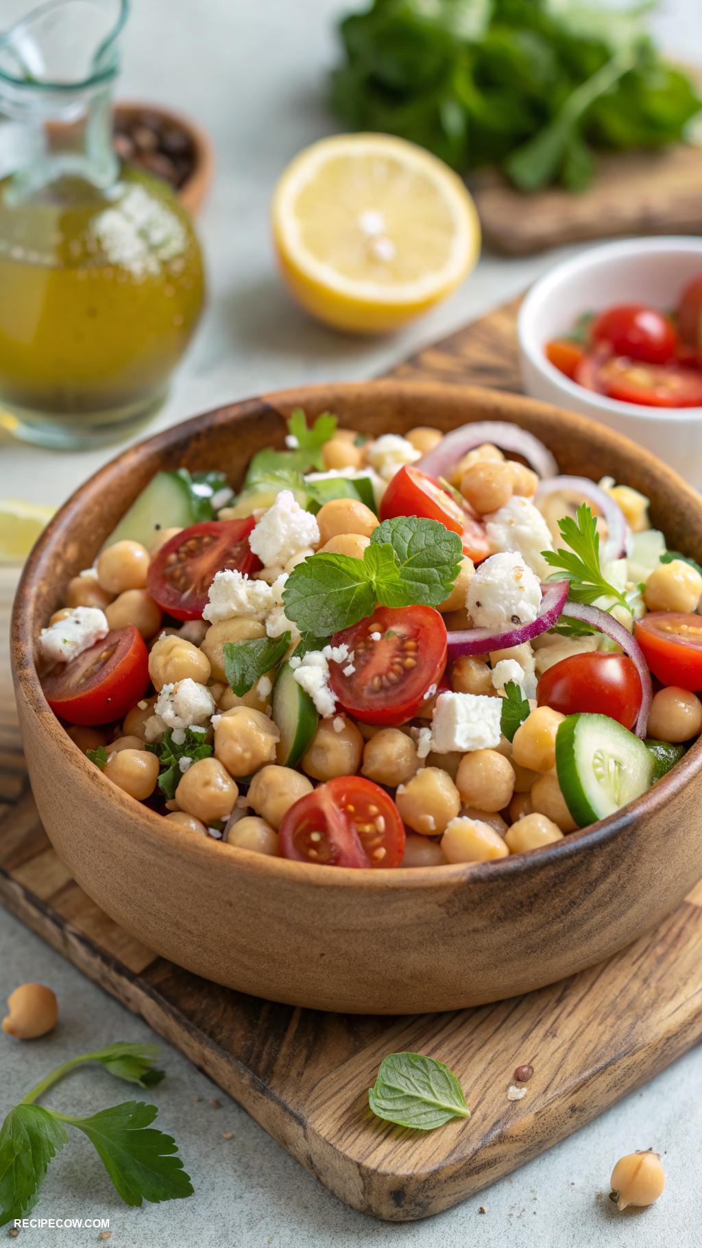 low carb lunch ideas Chickpea salad with feta