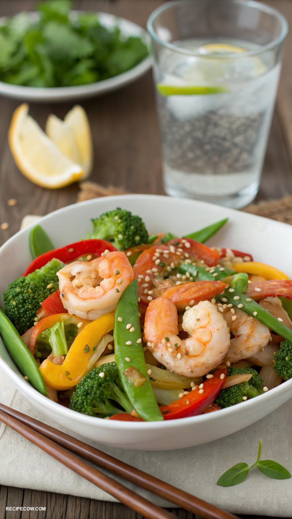 low carb lunch ideas Shrimp and vegetable stir fry