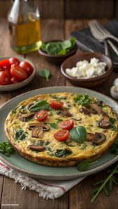 low carb lunch ideas Spinach and mushroom frittata