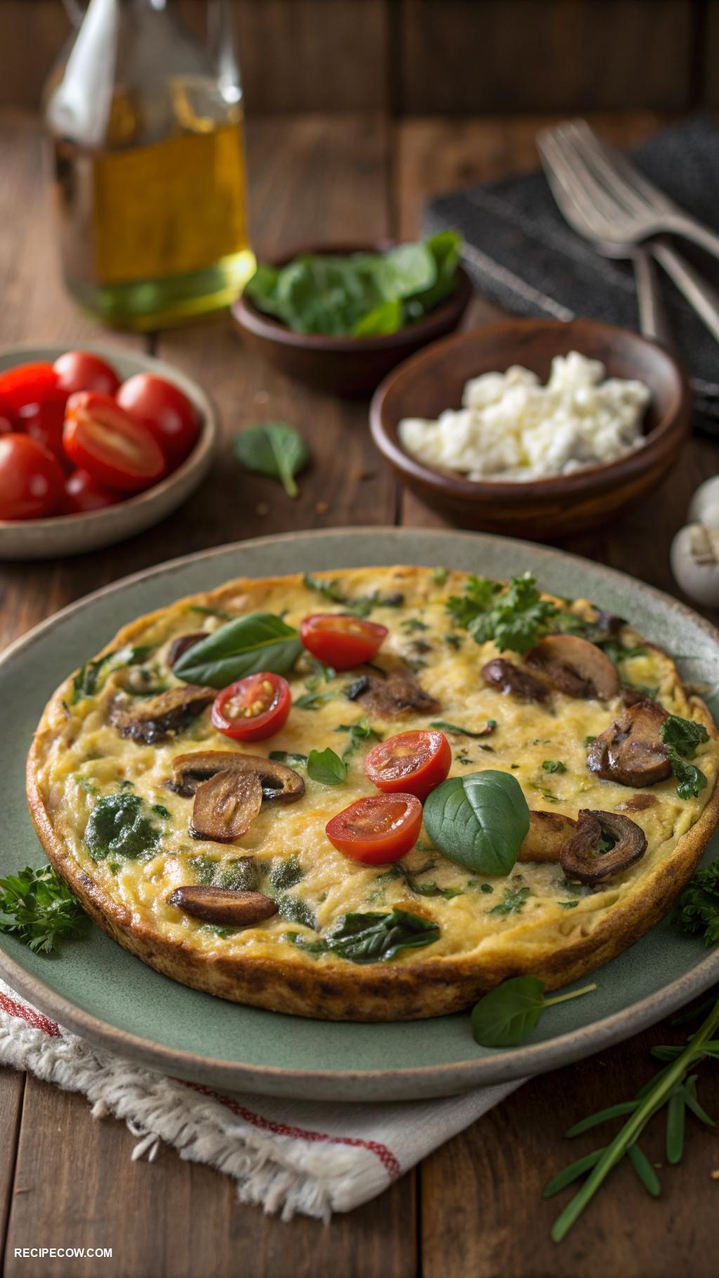 low carb lunch ideas Spinach and mushroom frittata
