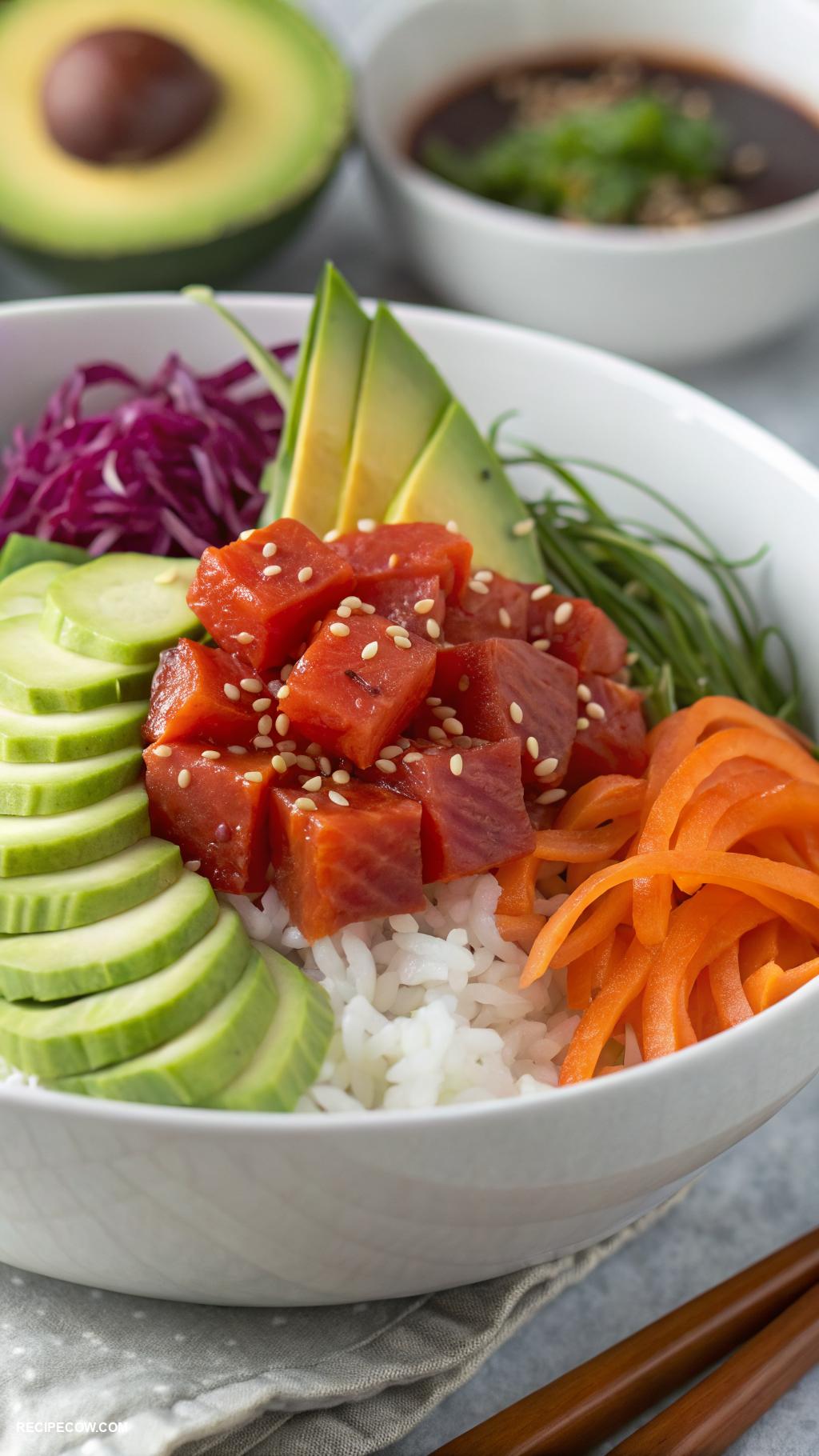 ninja foodie recipes Spicy tuna poke bowl
