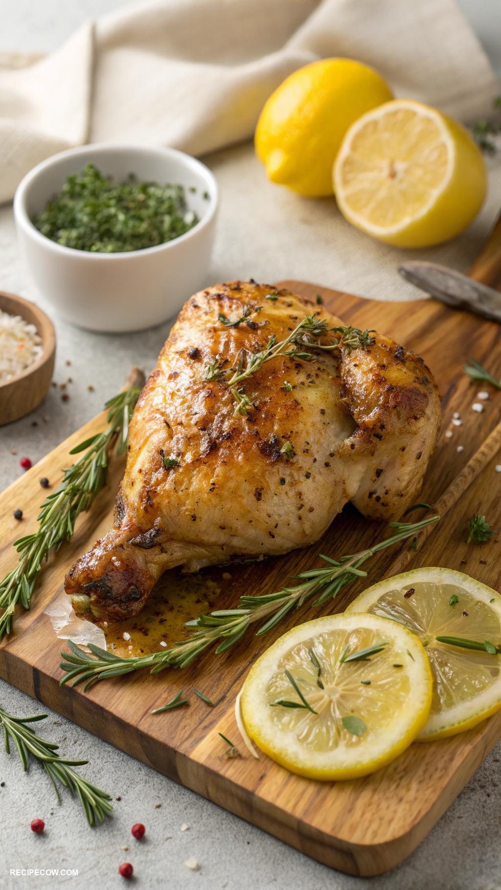 oven baked recipes Baked lemon herb chicken thighs