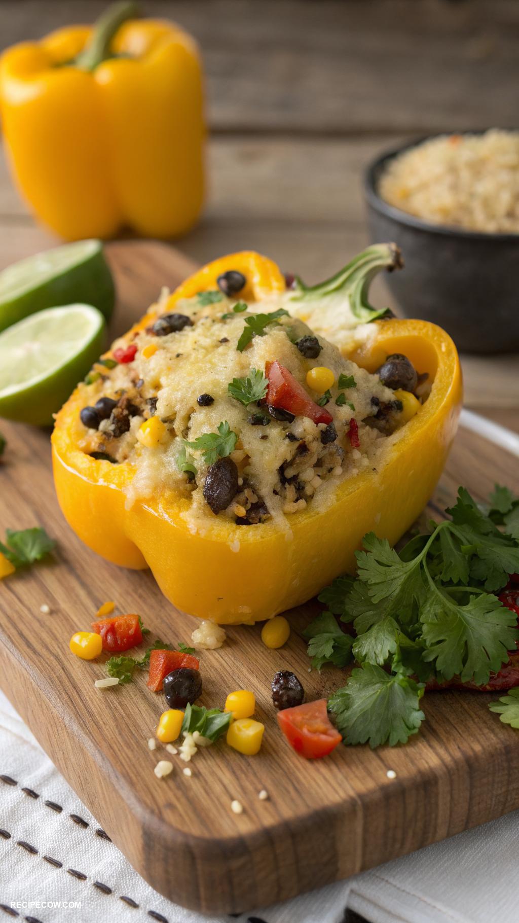 oven baked recipes Cheesy stuffed bell peppers