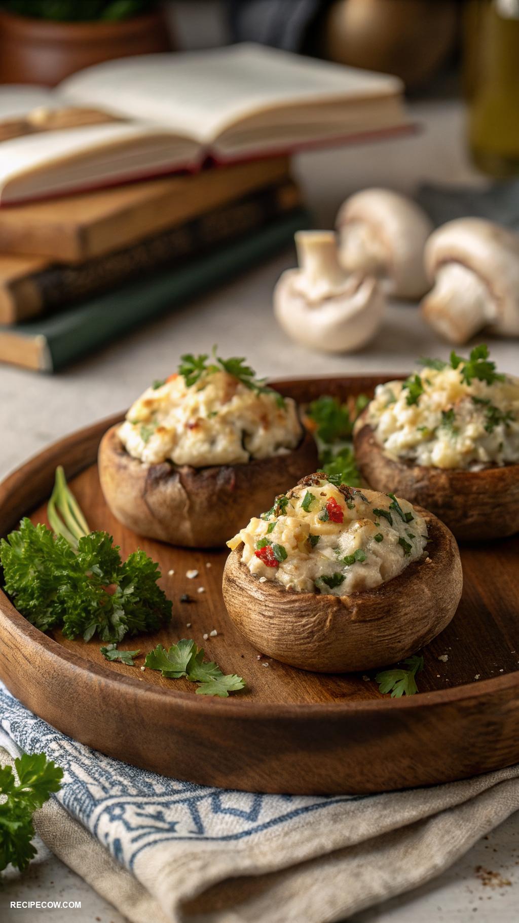 oven baked recipes Savory baked stuffed mushrooms