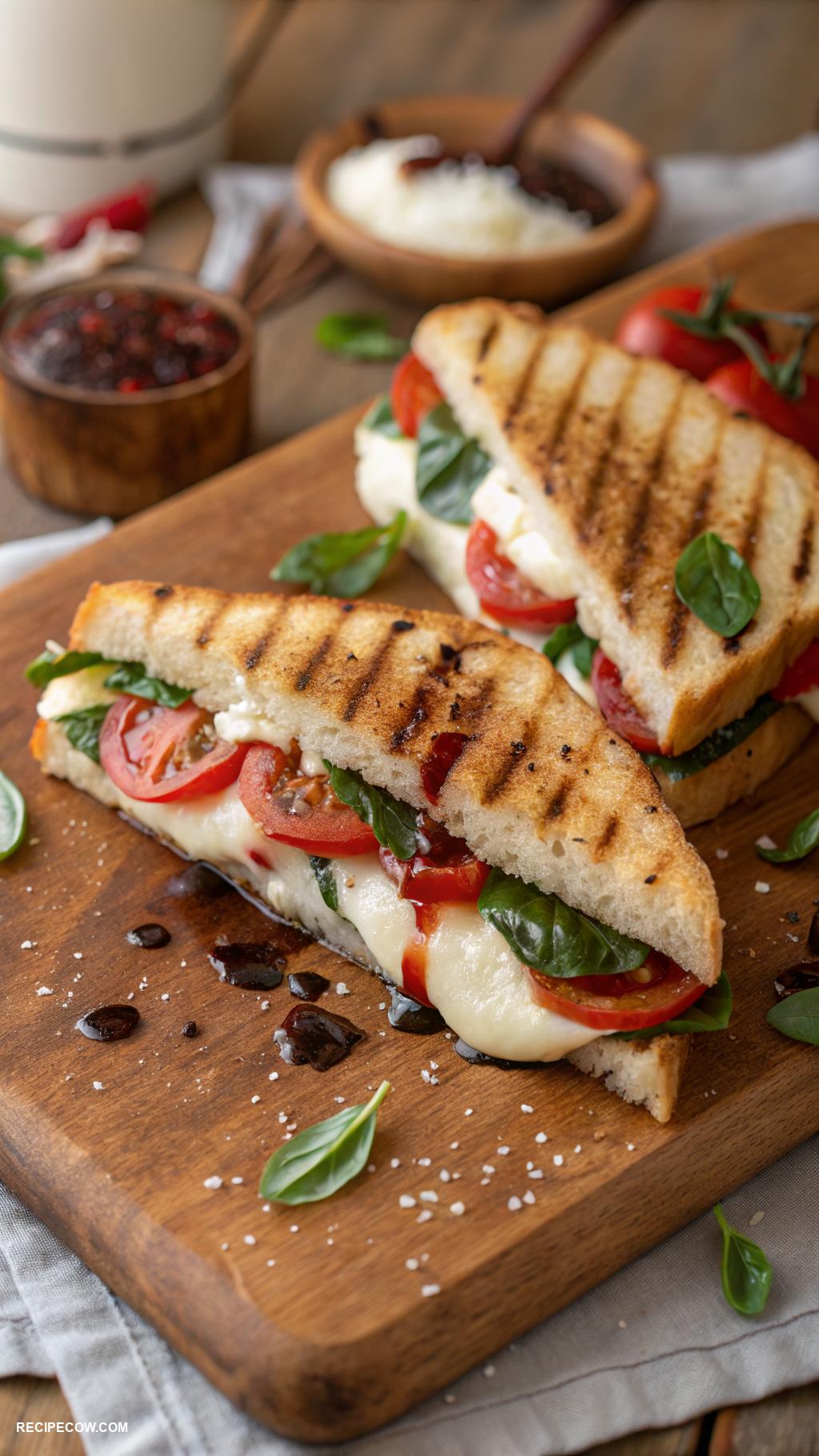 panini press meals Caprese panini with fresh mozzarella and basil
