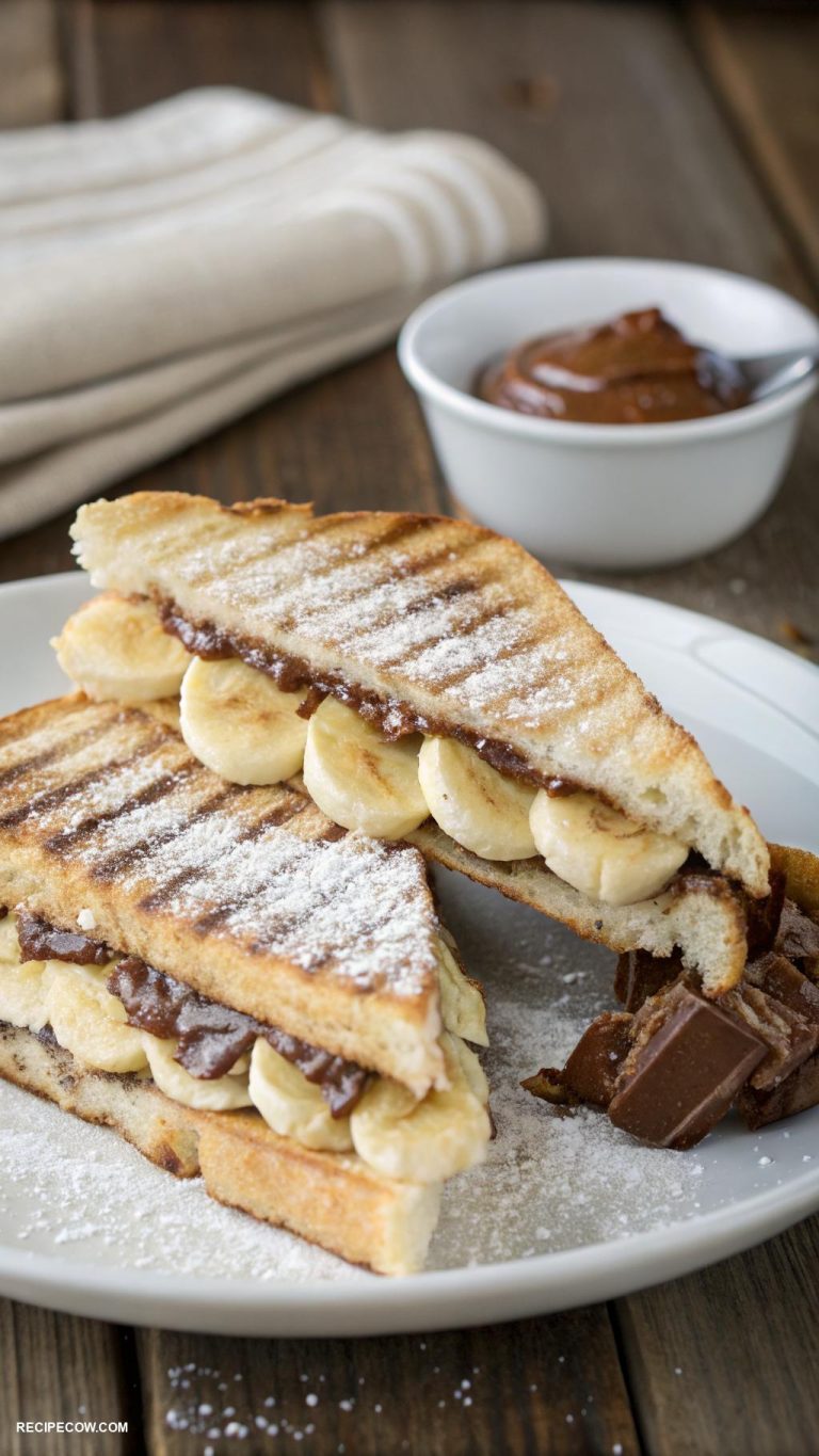 panini press meals Nutella and banana sweet treat panini