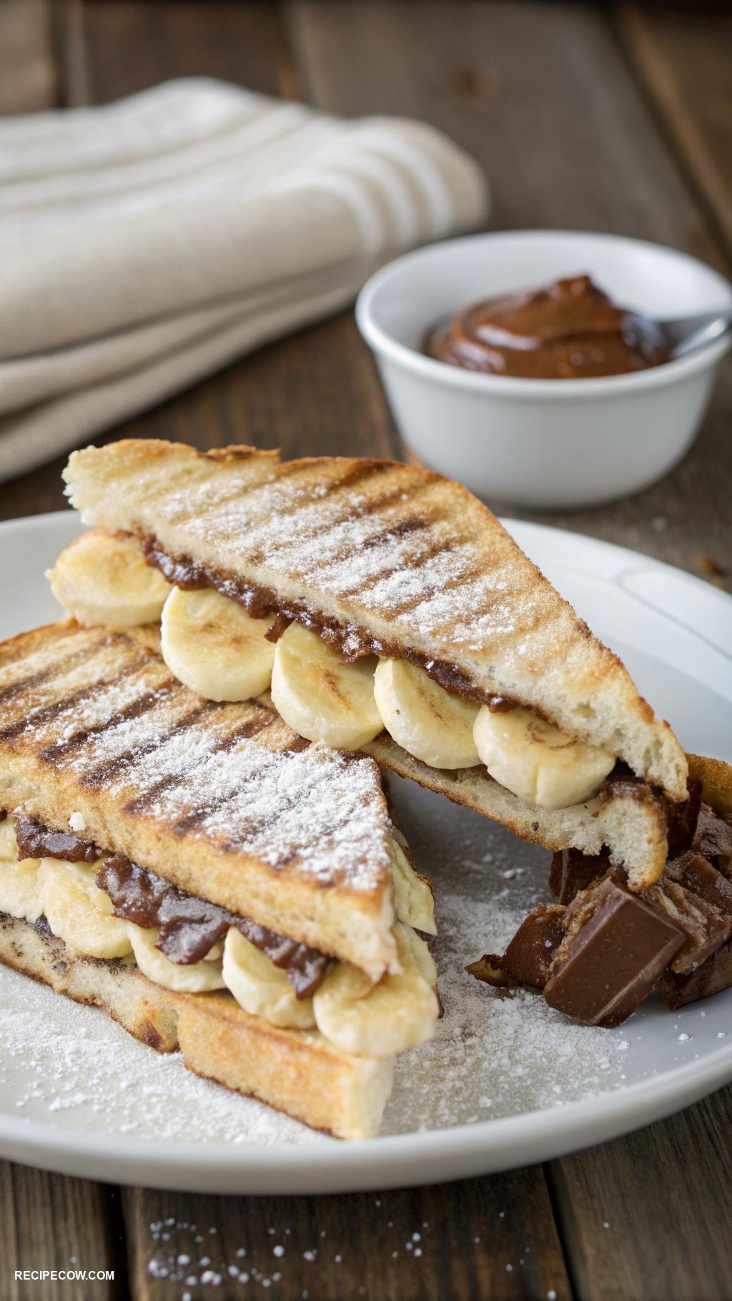 panini press meals Nutella and banana sweet treat panini