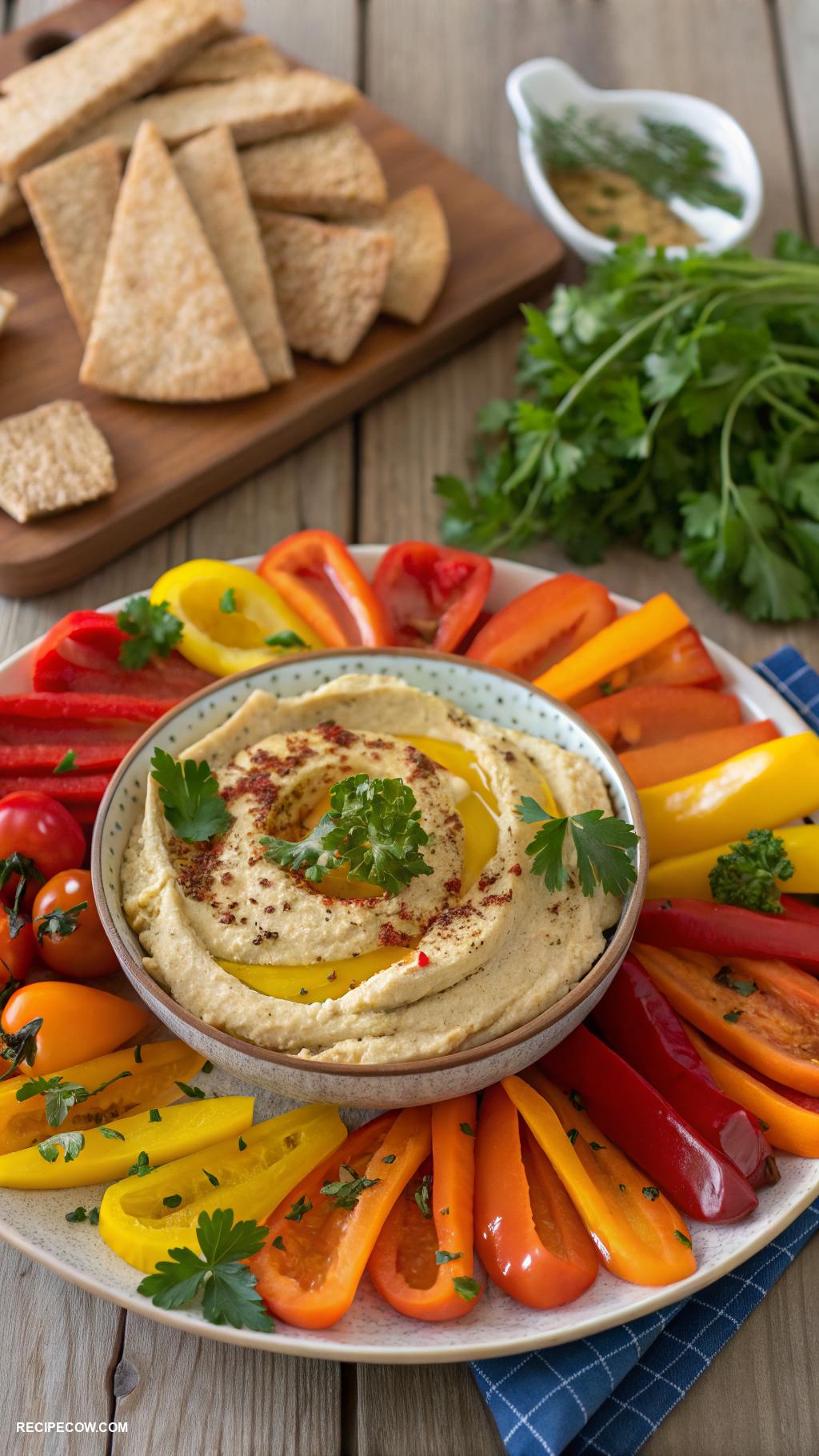 panini press meals Veggie loaded hummus and roasted peppers