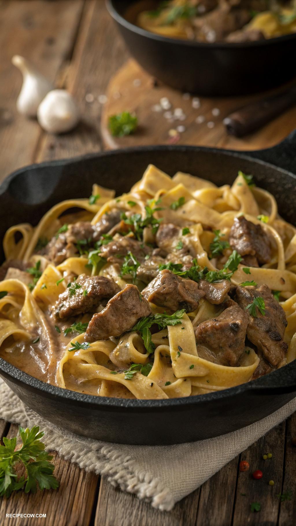 skillet dinners Beef Stroganoff with Buttered Noodles
