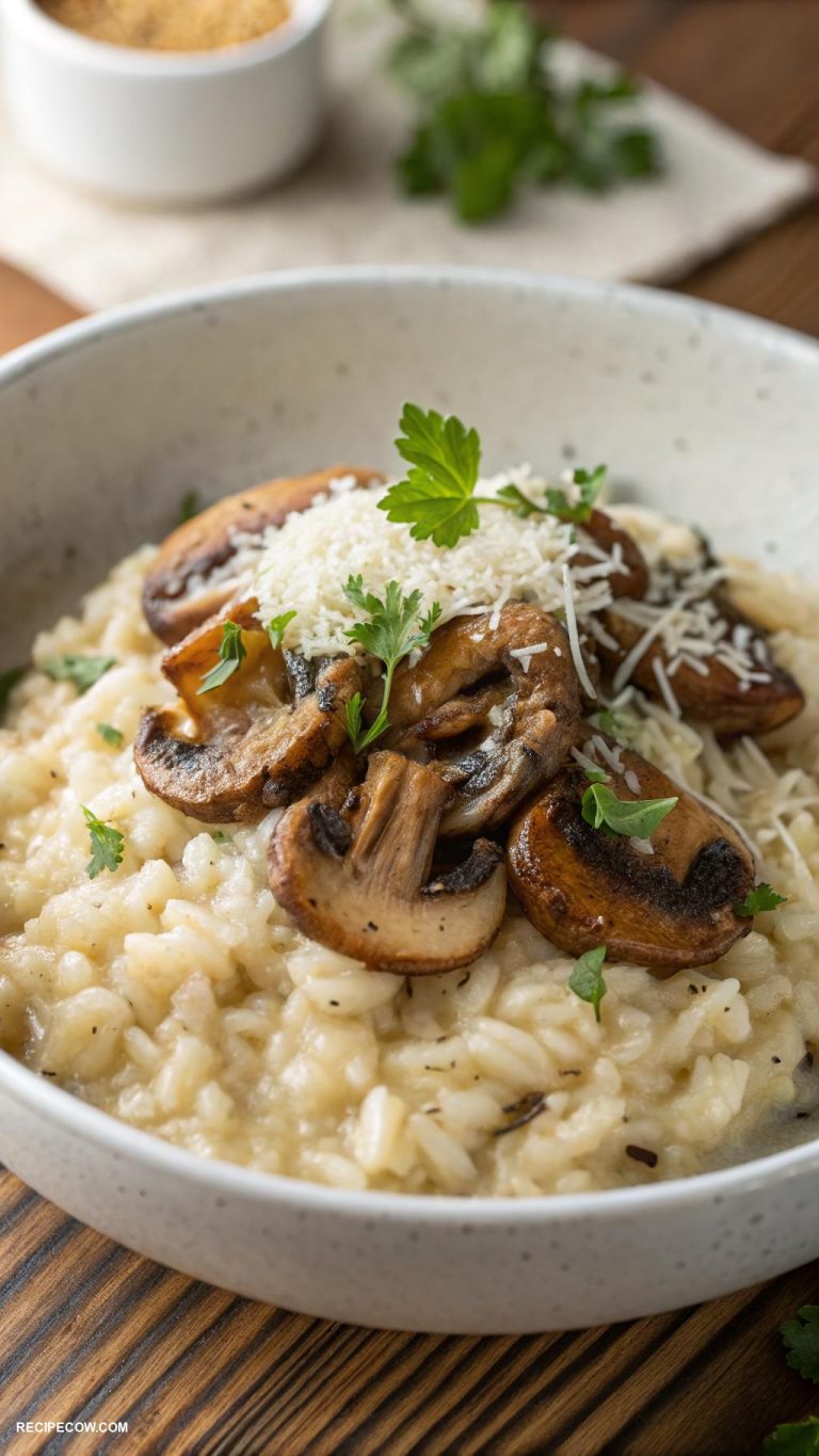 skillet dinners Mushroom Risotto with Parmesan Cheese