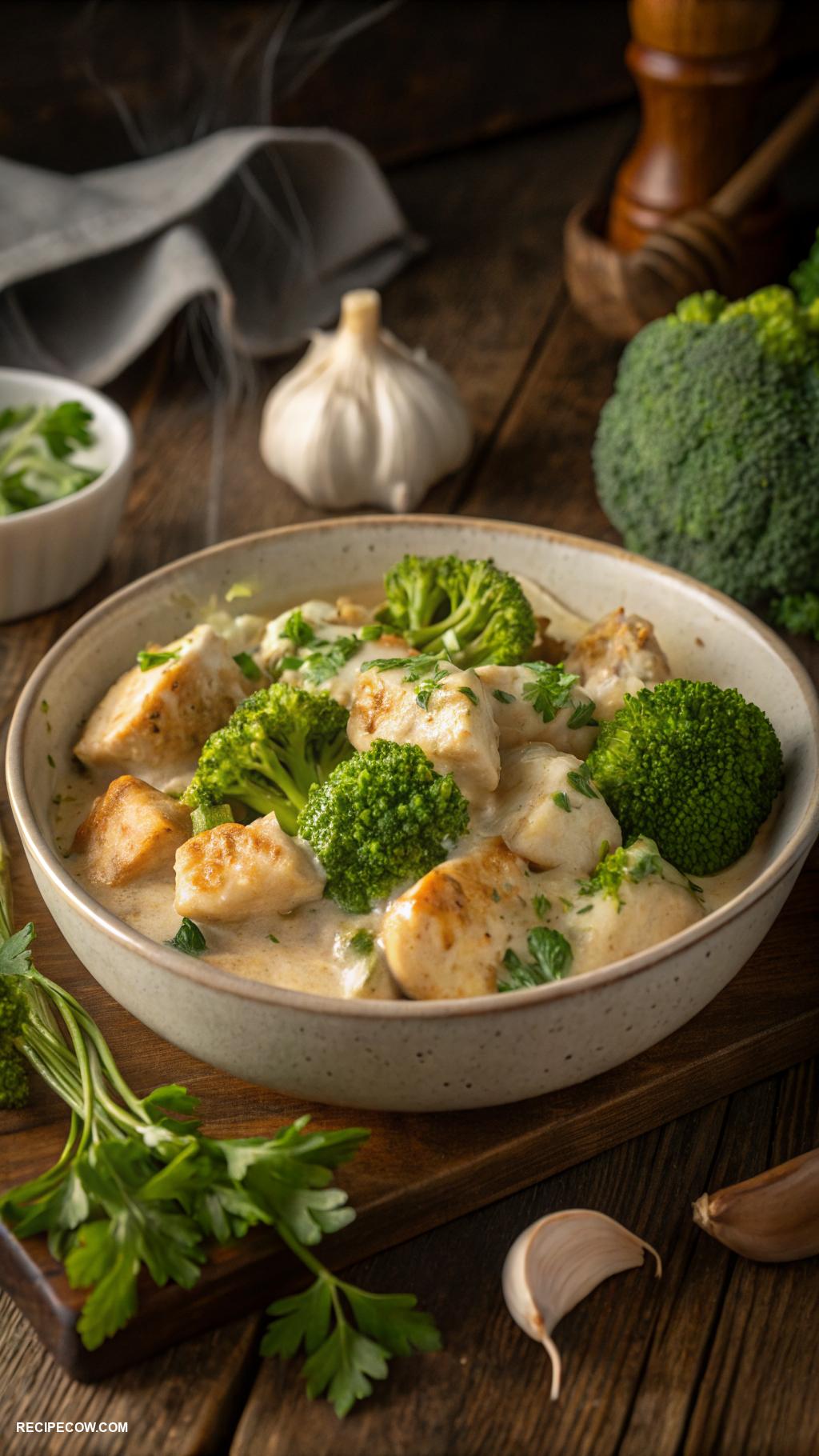 slow cooker meals Creamy garlic chicken with broccoli