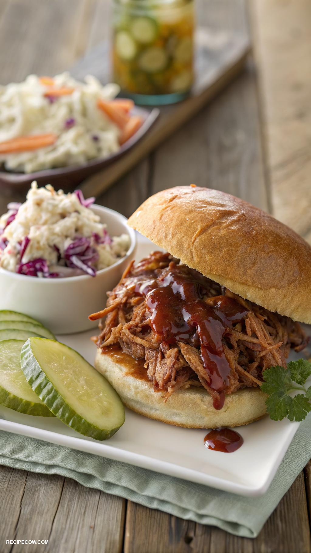 slow cooker meals Pulled pork sandwiches with coleslaw