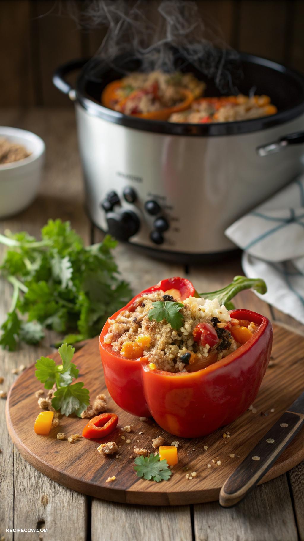 slow cooker meals Stuffed bell peppers with quinoa and cheese